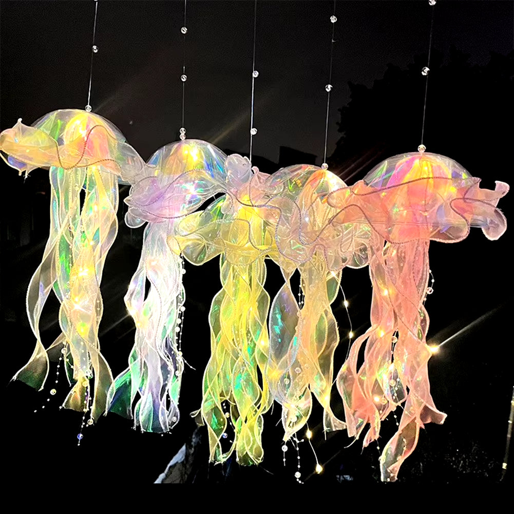 Jellyfish Lamp Jellyfish Atmosphere Night Light Button Battery Hanging Ceiling Lantern Creative Jellyfish Lantern Photo Props