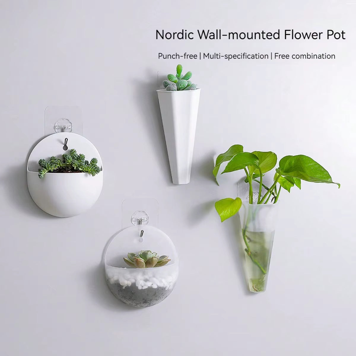 2Pcs Home Hydroponics Wall Hanging Flowerpot Wall Hanging Vase Lazy Plastic Wall Hanging Wall Hanging Flowerpot