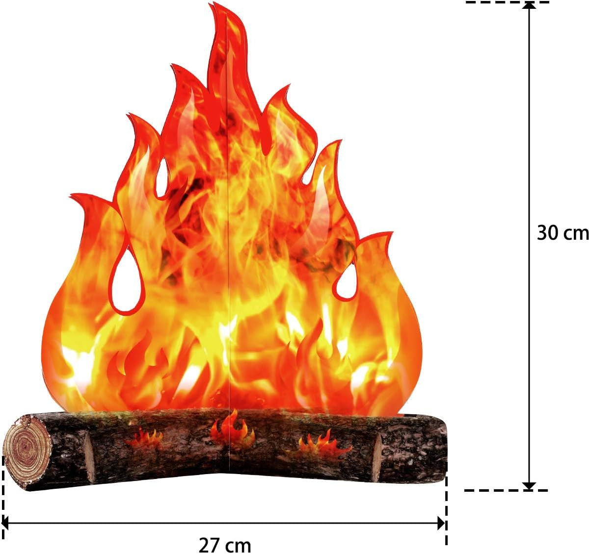 3 Sets Fake Fire Fake Flame Prop Camping Decoration 3D Cardboard Campfire Centerpiece Artificial Flames Campfire Party Decoration for Camp Bachelorette Party Supplies(Gold Orange)