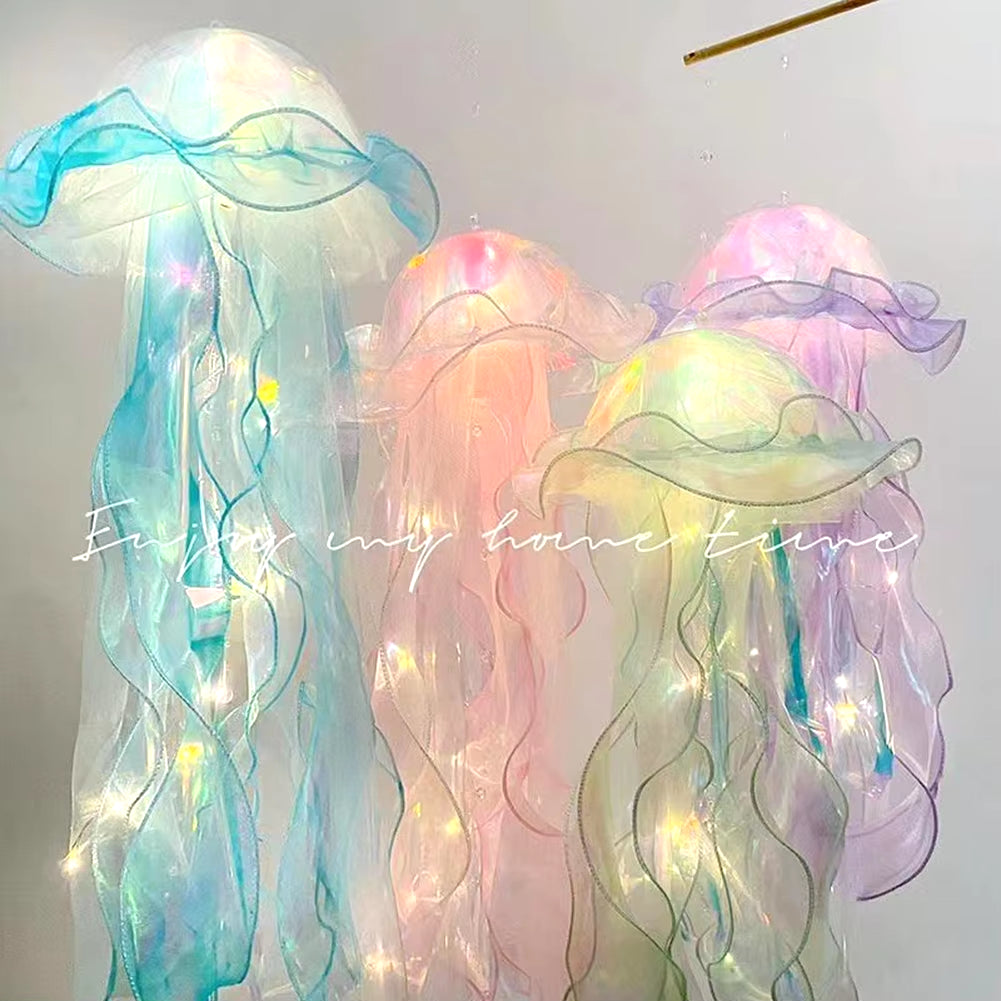 Jellyfish Lamp Jellyfish Atmosphere Night Light Button Battery Hanging Ceiling Lantern Creative Jellyfish Lantern Photo Props