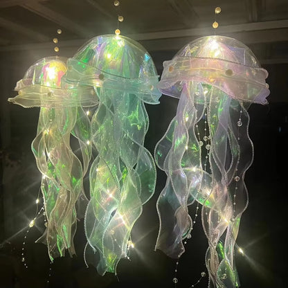 Jellyfish Lamp Jellyfish Atmosphere Night Light Button Battery Hanging Ceiling Lantern Creative Jellyfish Lantern Photo Props